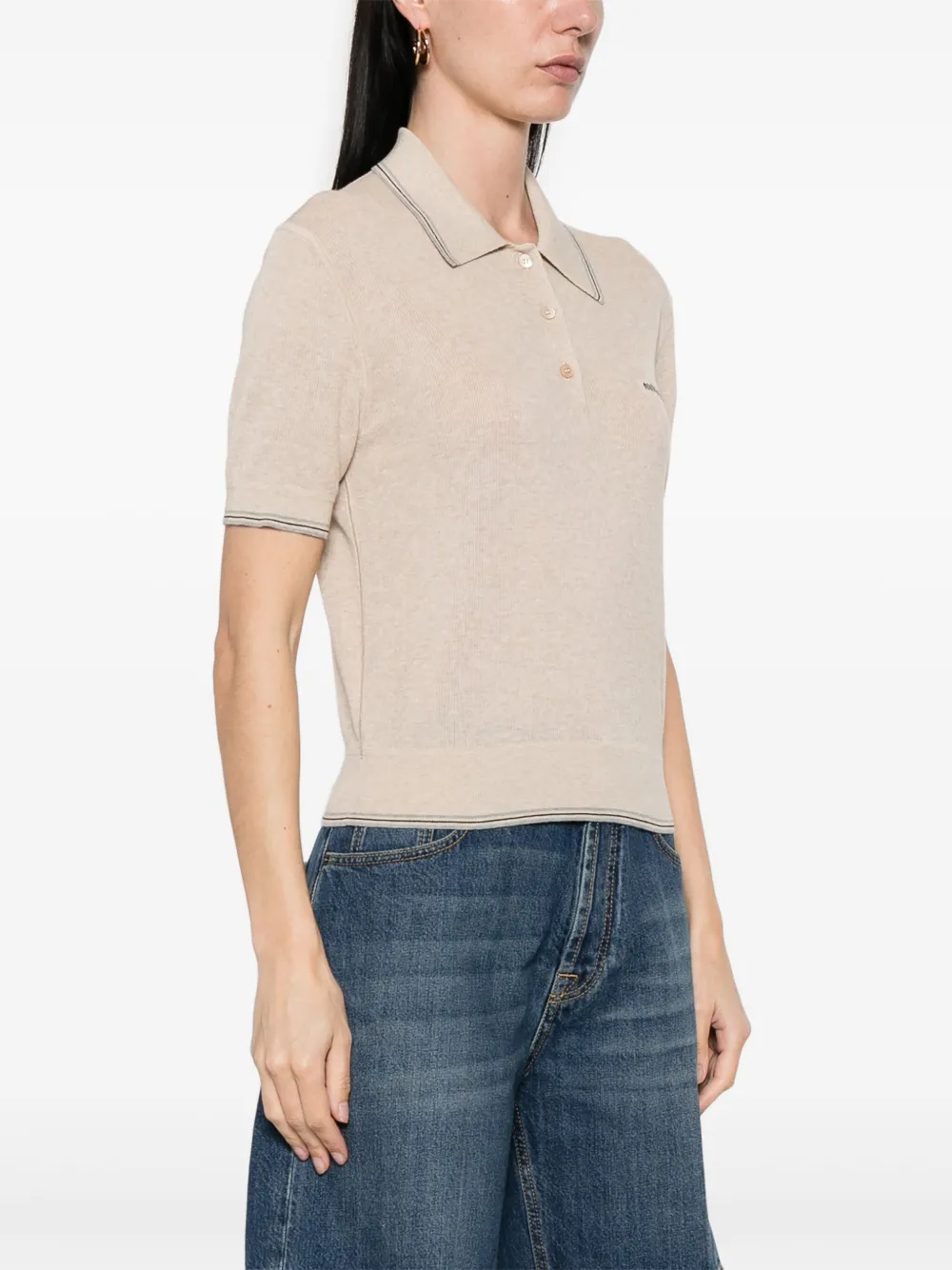 MIU MIU - Women Cotton Knit Polo Shirt