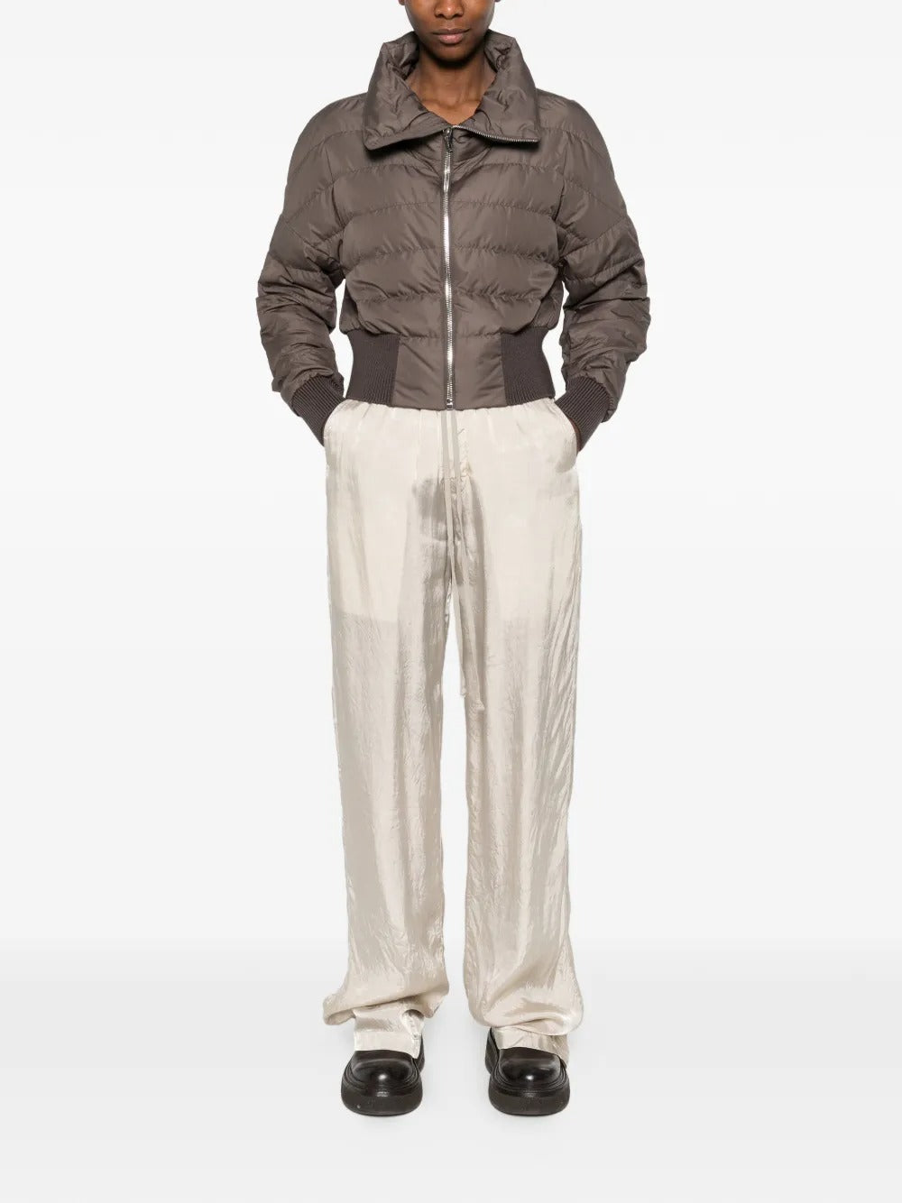 Brown jackets, full body view