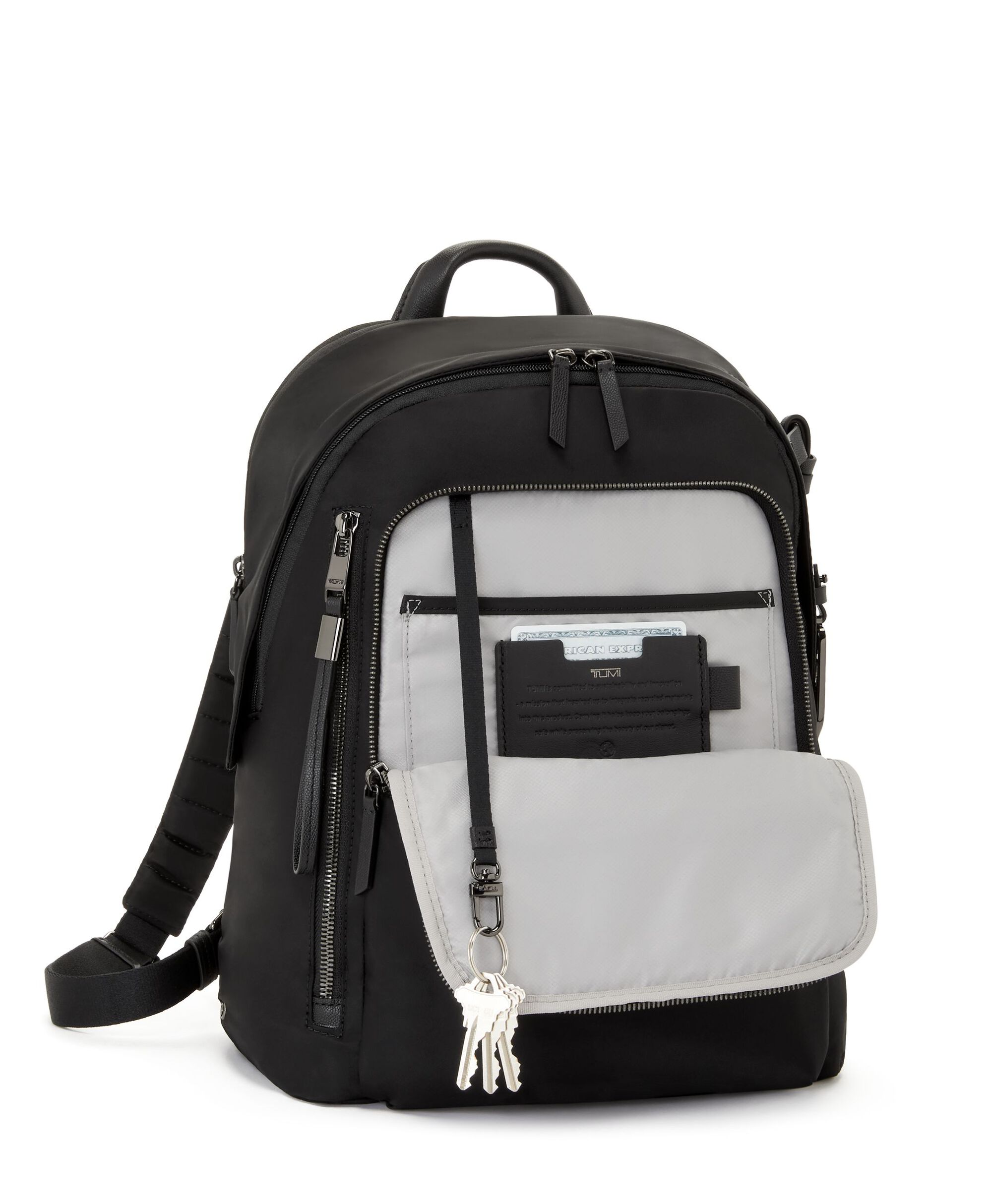 tumi backpack side Tumi Halsey Backpack Black/Gunmetal