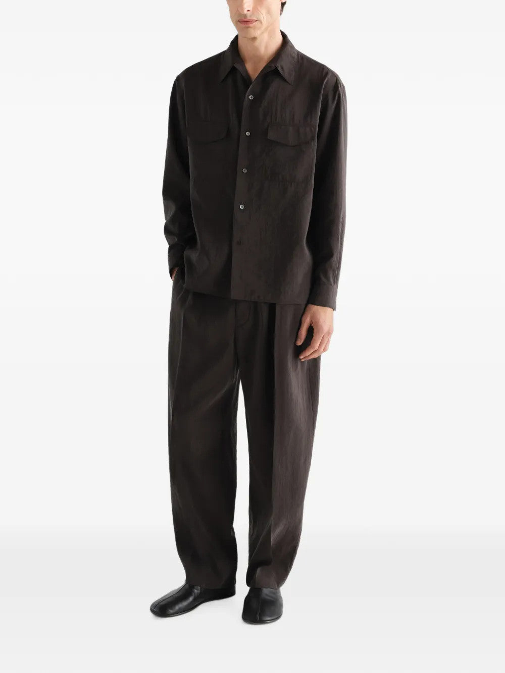 Brown pants, full body view