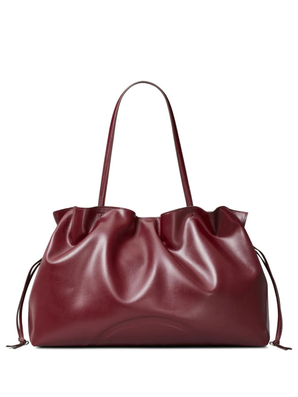 Burgundy bag, front view
