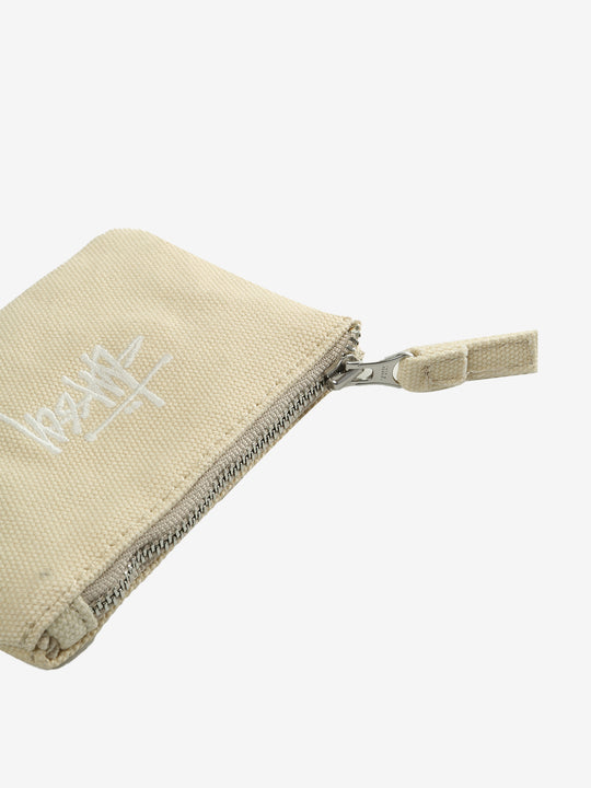 Close up of tan bag,showing texture of the cotton fabric