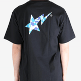 Black tee, back view