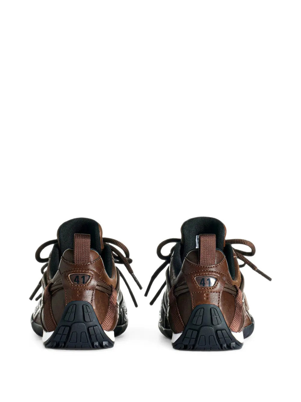 Brown shoes, back view