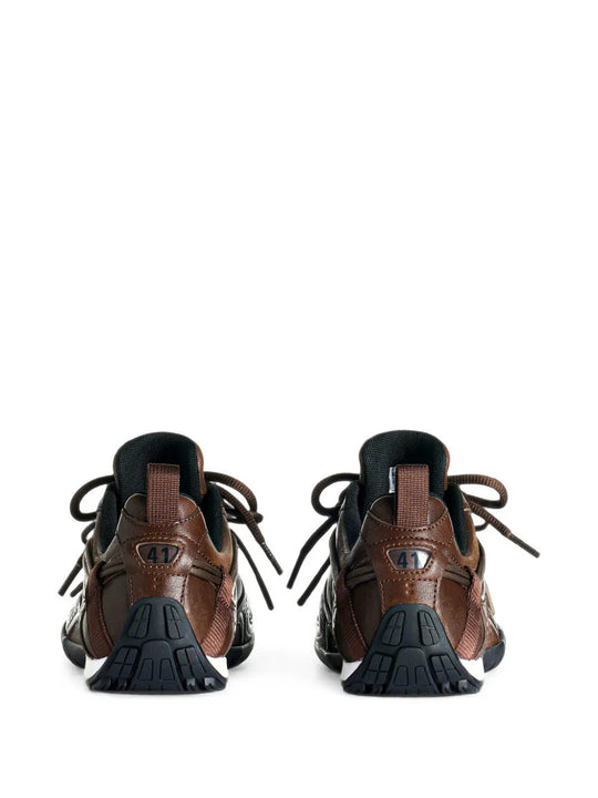 Brown shoes, back view