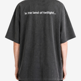 Black t-shirt, full body view