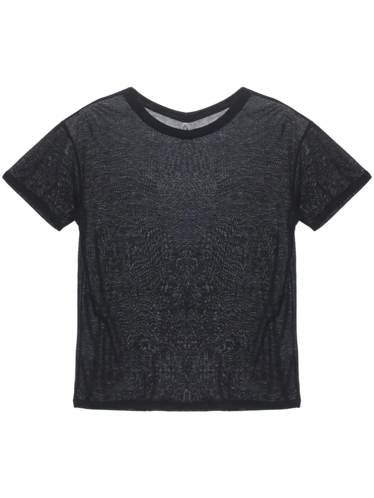Black t-shirts, front view