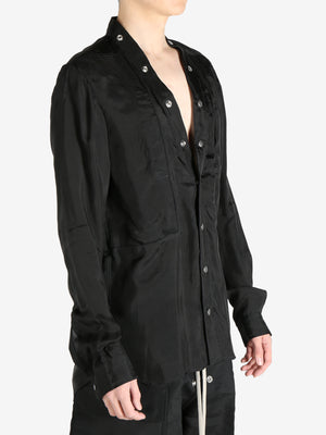 RICK OWENS - Men Cupro Larry Fogpocket Shirt