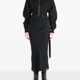 Black hoodie, full body view