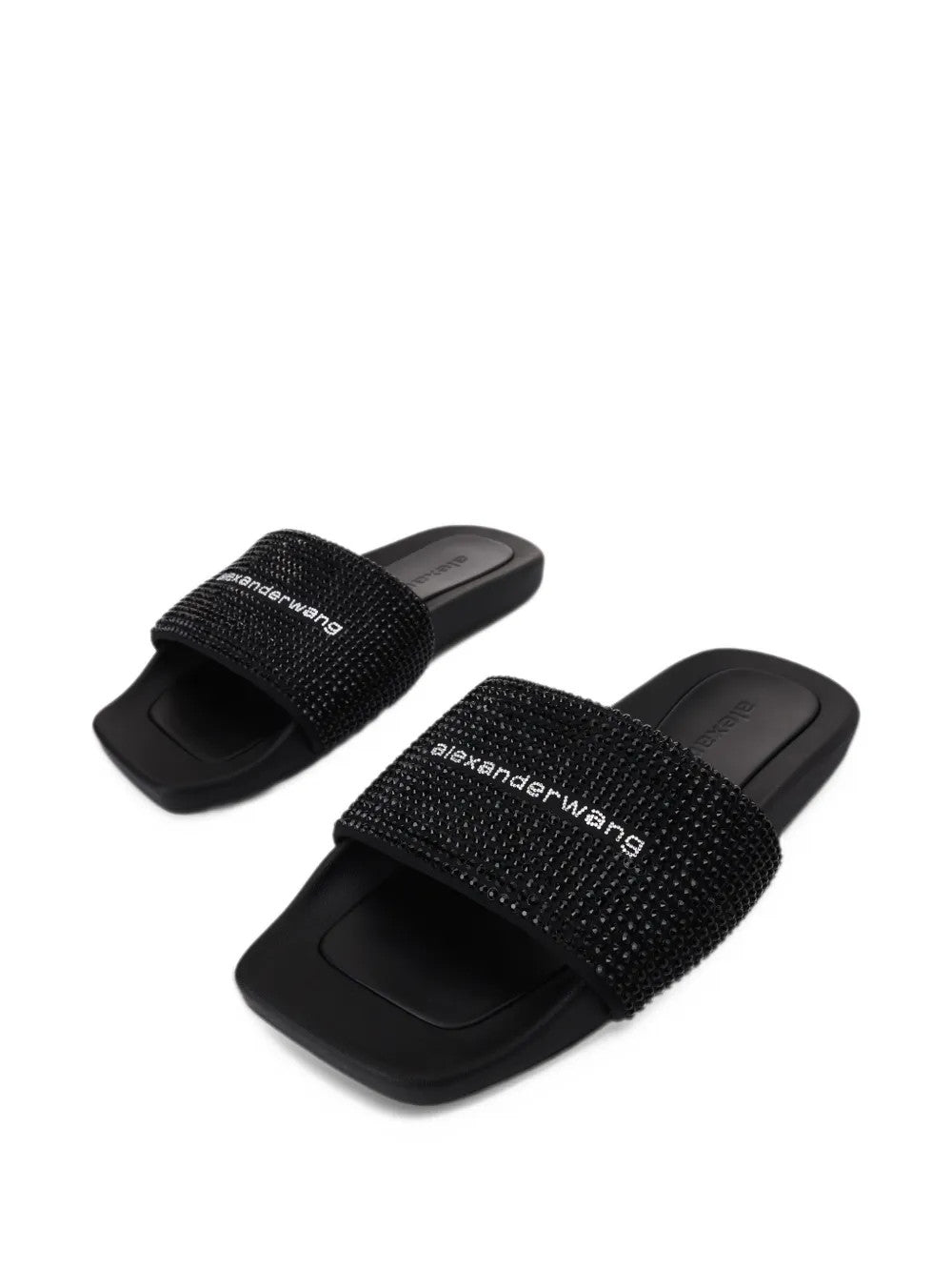Black sandals, front view