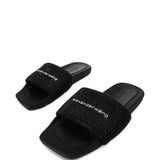 Black sandals, front view