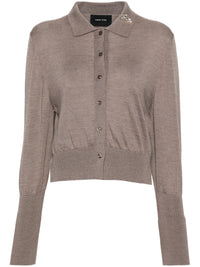 SIMONE ROCHA - Women W/Emb Merino Silk Knit Polo Cardigan