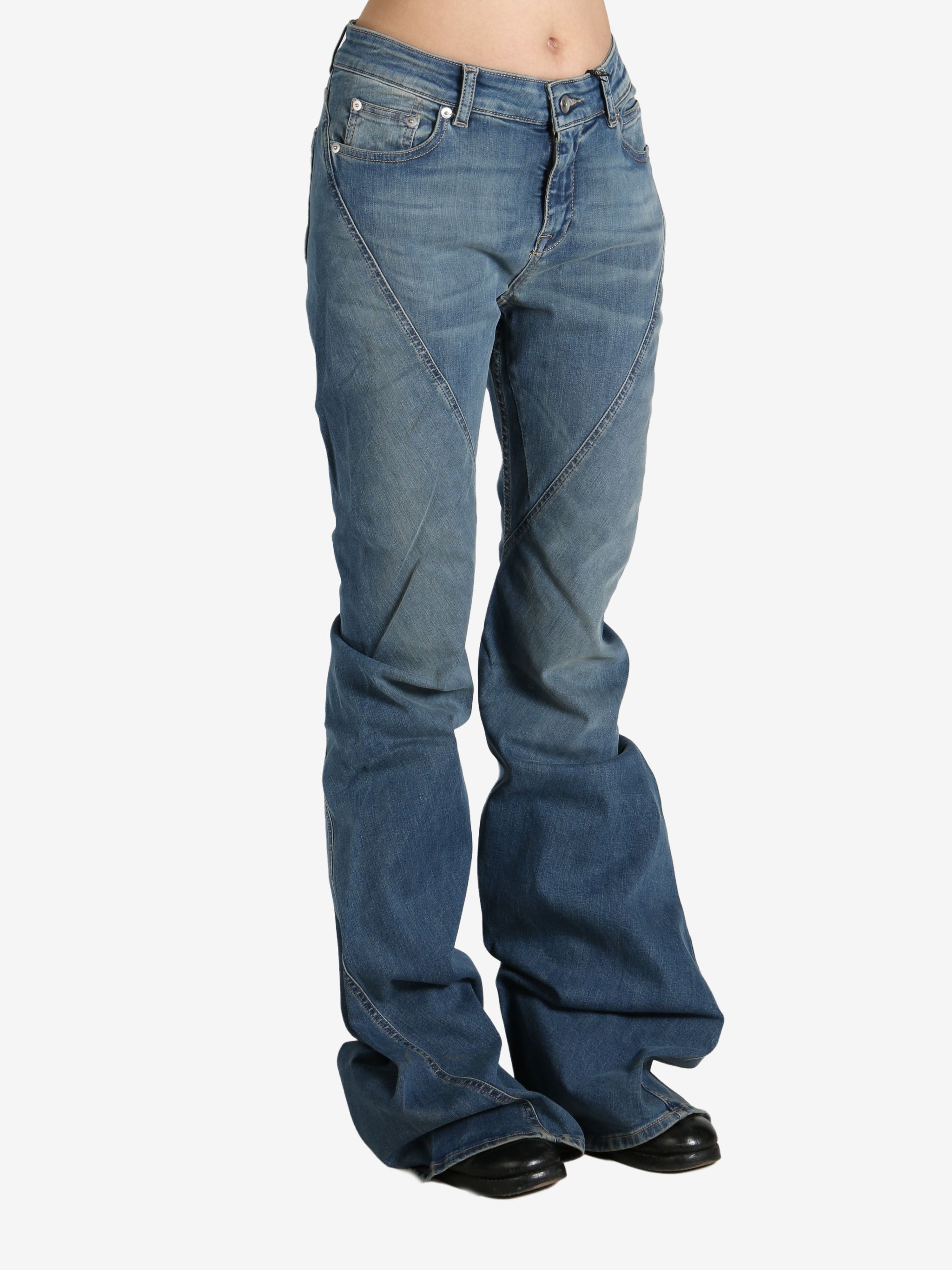 RICK OWENS DRKSHDW Women Denim Bias Bootcut Jeans