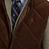 Brown jacket worn by a person, showing the jacket fit