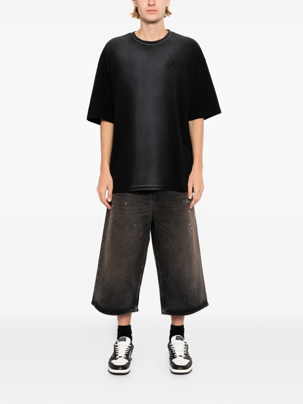 Black T-shirts, full body view