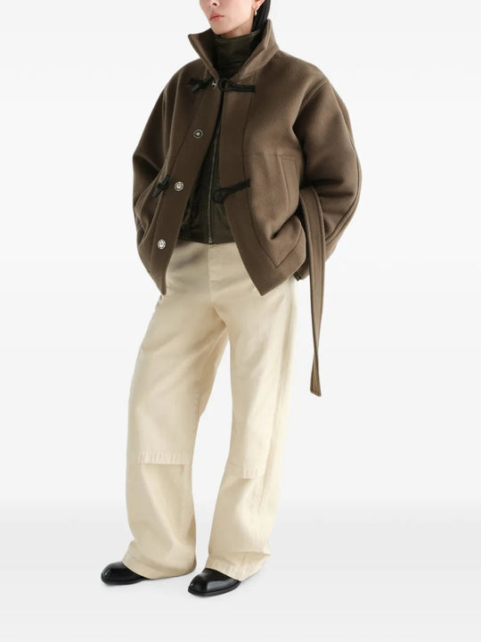 Brown jacket, full body view