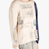 White knitwear worn by a person, showing the knitwears fit