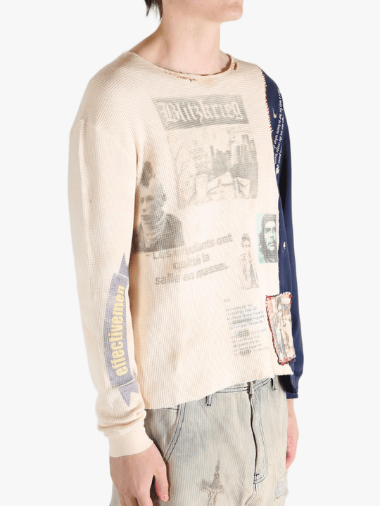 White knitwear worn by a person, showing the knitwears fit