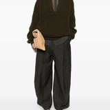 Green shirt, full body view