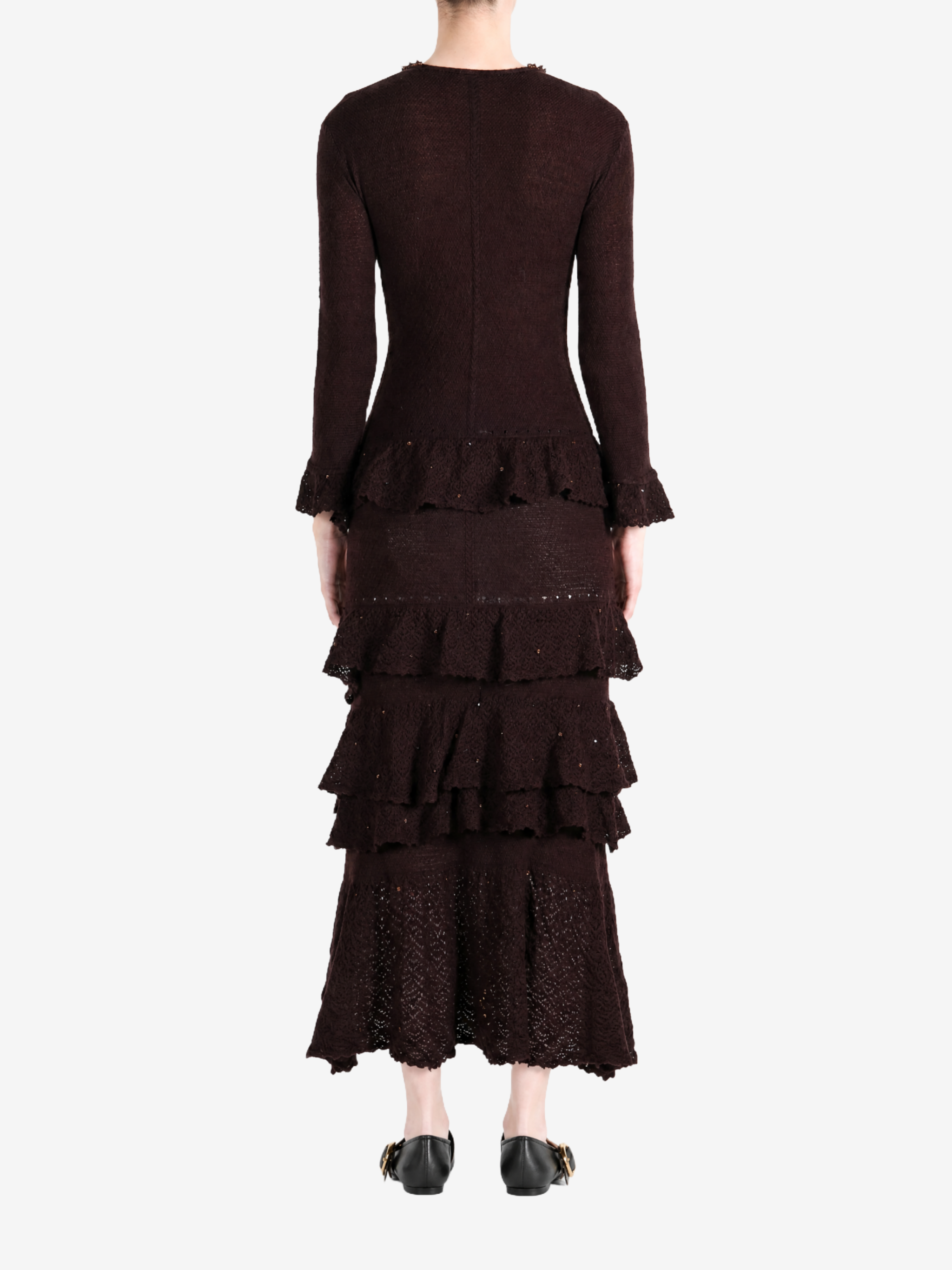 Brown dress, full body view