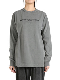 ALEXANDER WANG - Unisex Long Sleeve Tee With Glitter Puff Logo