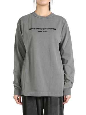 ALEXANDER WANG - Unisex Long Sleeve Tee With Glitter Puff Logo