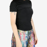 Black T-shirt, side view