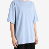 Blue t-shirt, full body view