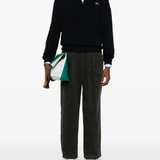 Navy hoddie, full body view