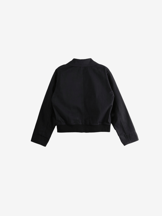 black jacket，back view
