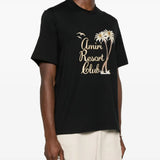 Black t-shirt, full body view