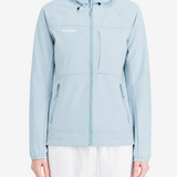 Blue jacket worn by a person, showing the jacket fit