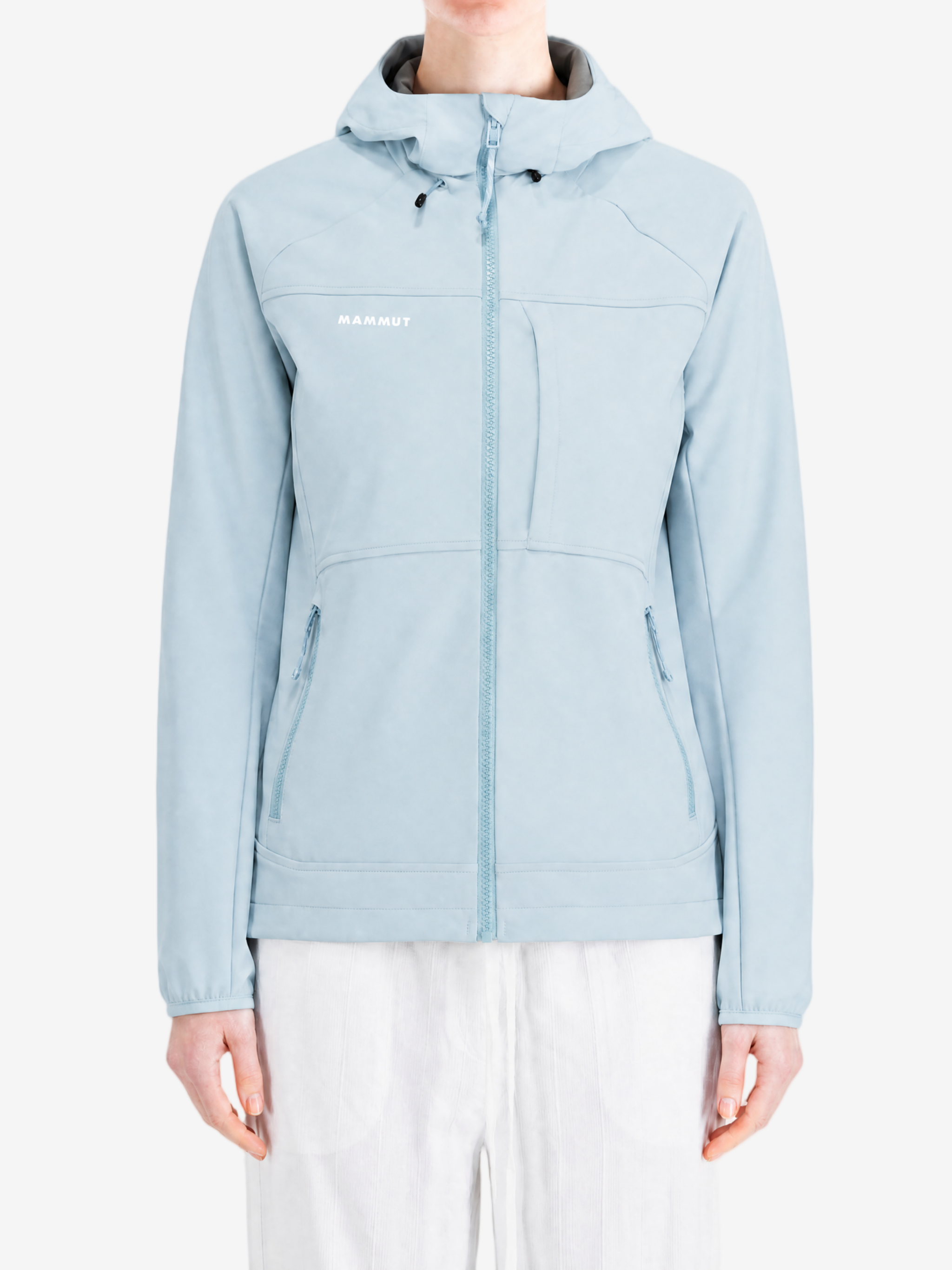 Blue jacket worn by a person, showing the jacket fit