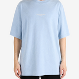 Blue t-shirt, full body view