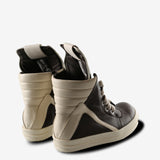 Black sneakers, back view