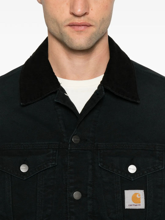 Black jacket worn by a person, showing the jacket fit