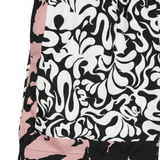 Close up of black short, showing texture of the polyamide fabric