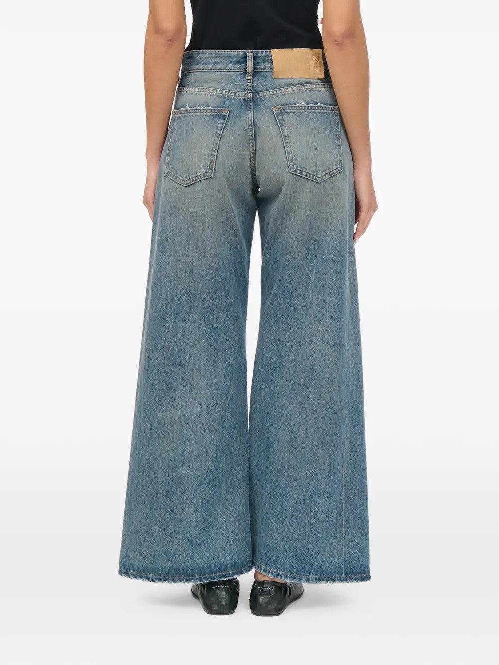 Blue pants, full body view