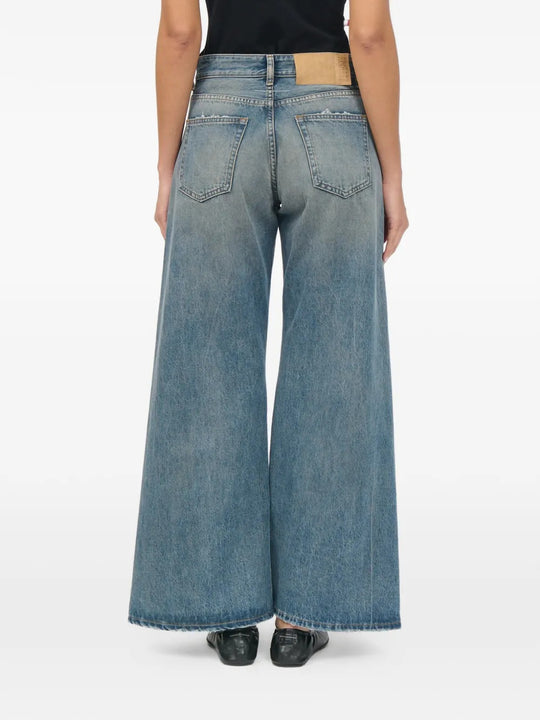 Blue pants, full body view