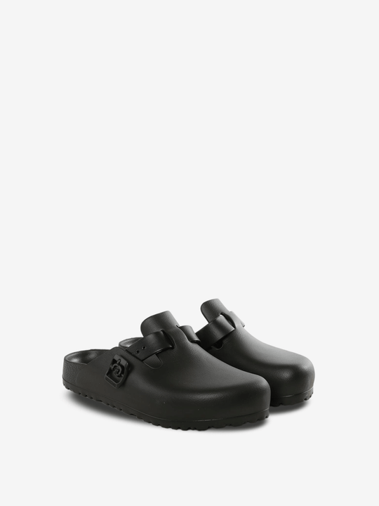 Black sandals, side view