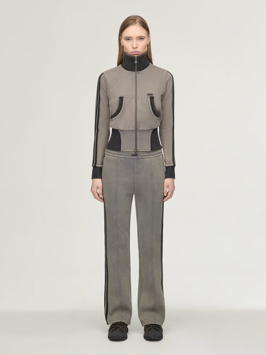 Grey pants, full body view
