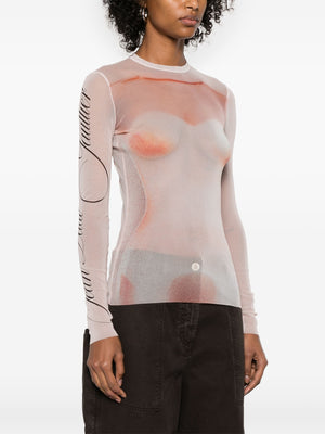 JEAN PAUL GAULTIER - Women Printed "Le Classique" Mesh Top