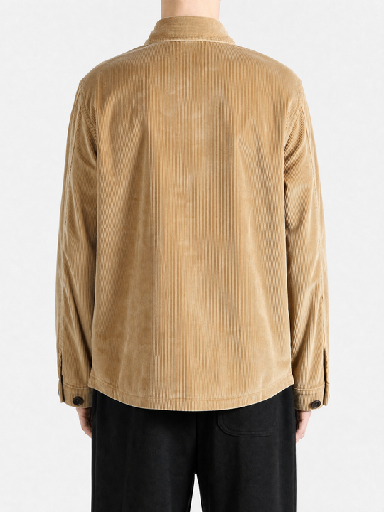 Tan jacket, full body view