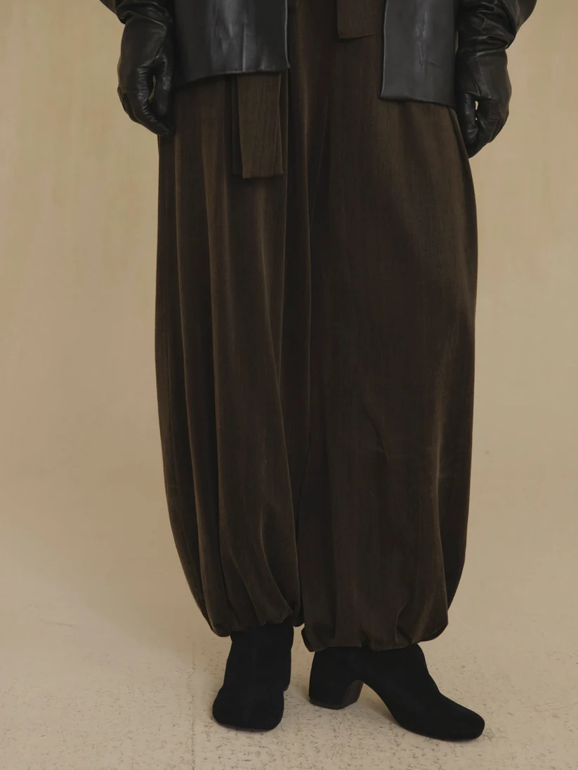 Brown pants, full body view