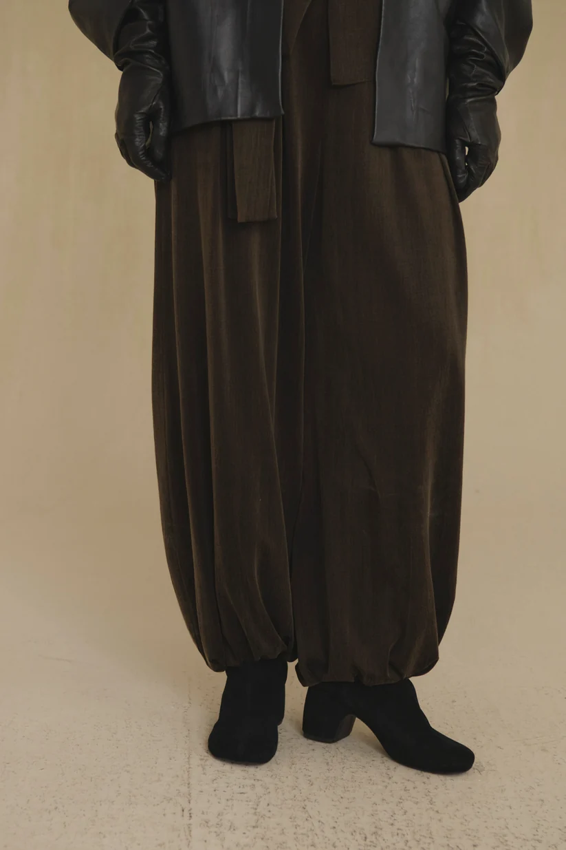 Brown pants, full body view