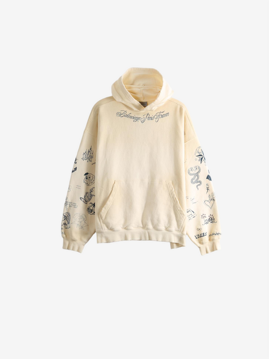 Tan hoodie, front view