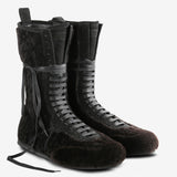 Brown boots, side view