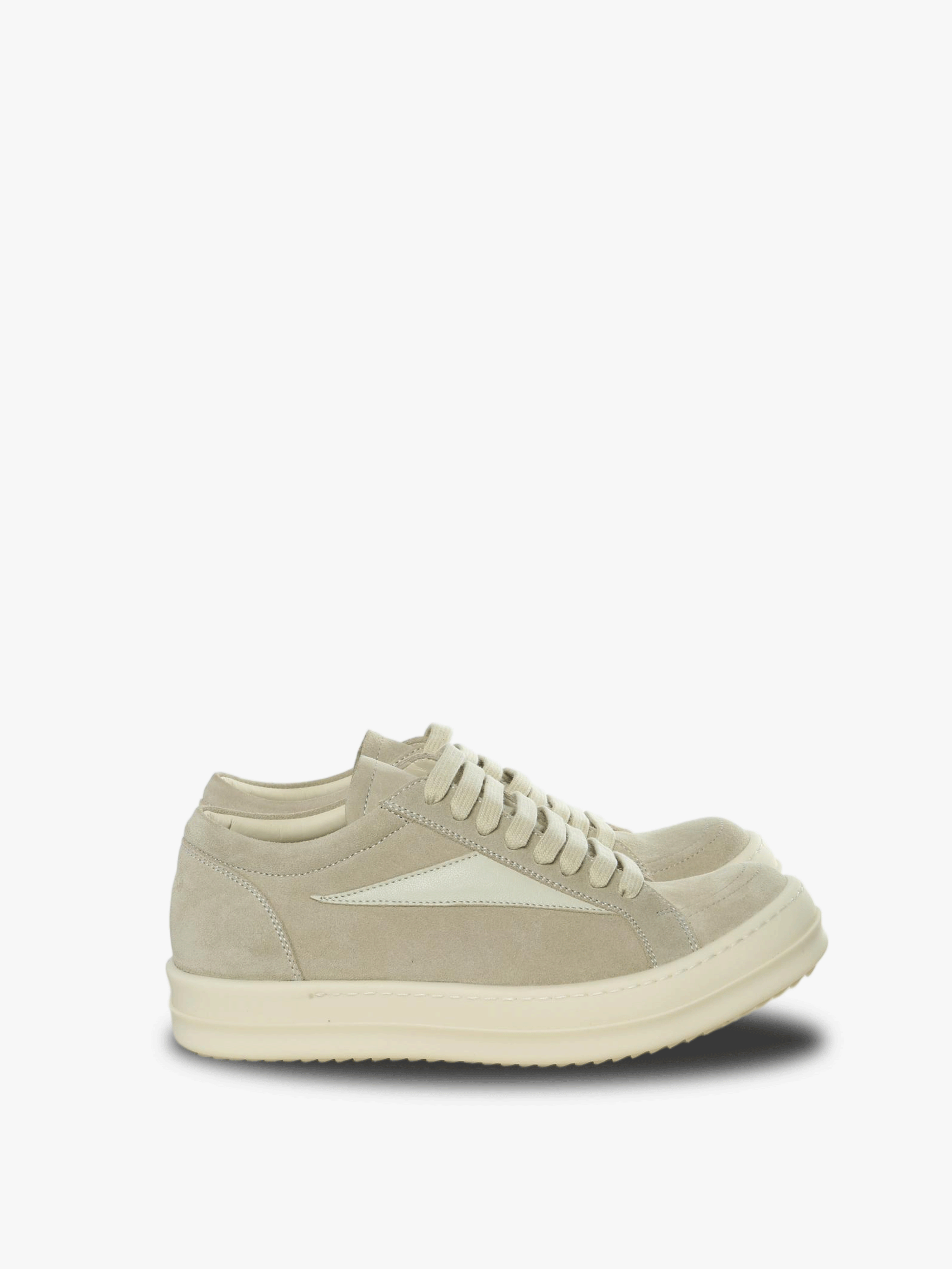 Tan sneakers, front view