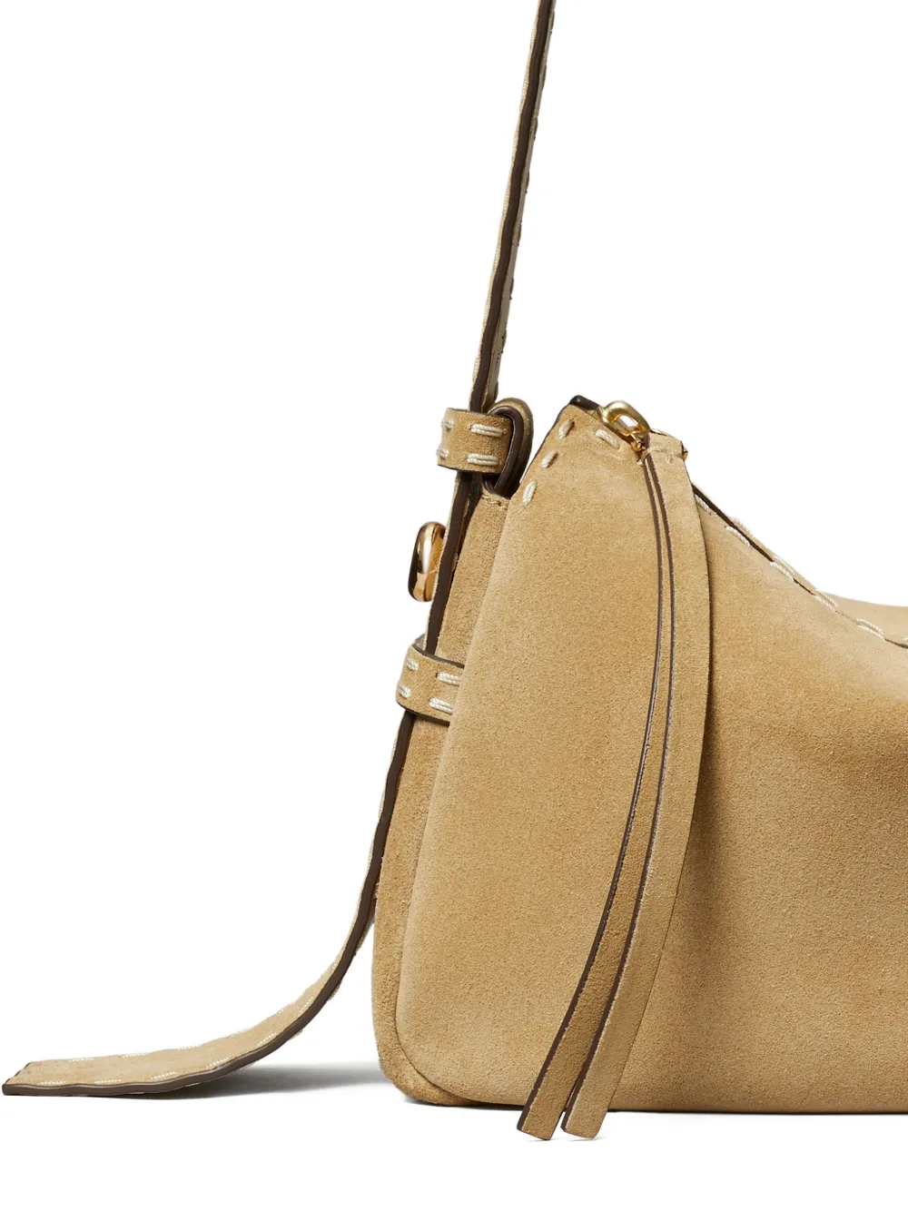 Close up of Tan bags, showing texture of the calf Leather fabric