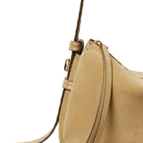 Close up of Tan bags, showing texture of the calf Leather fabric